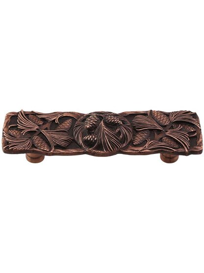 Cones and Boughs Drawer Pull in Antique Copper.